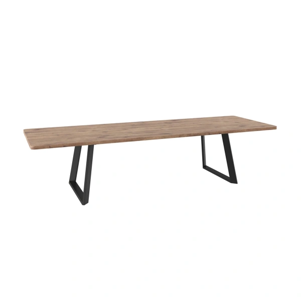 Стол LOFT LUX RADIAL-230, раздвижной 230(330)х110, ДУБ ВЕЛЛИНГТОН/ЧЕРНЫЙ